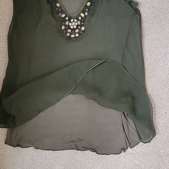 Testament olive green embellished tank - Picture 6 of 9